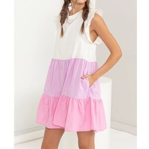 Hyfve Poplin Pastel Color‎ Block Dress